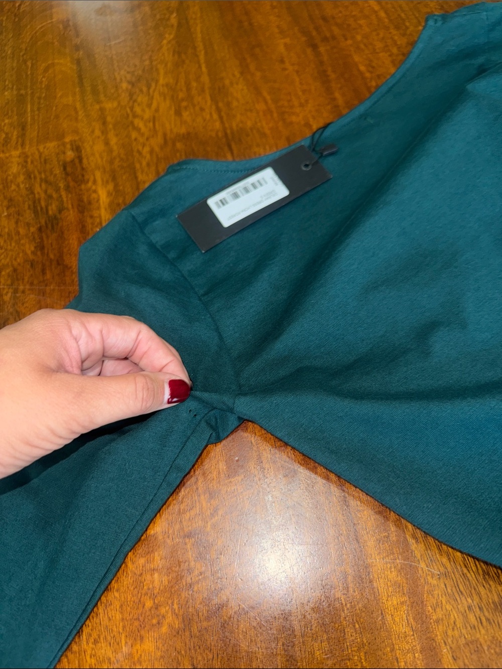 NWT Motel Rocks Teal Long Sleeve Tie-Front Mini Dress - Picture 11 of 11